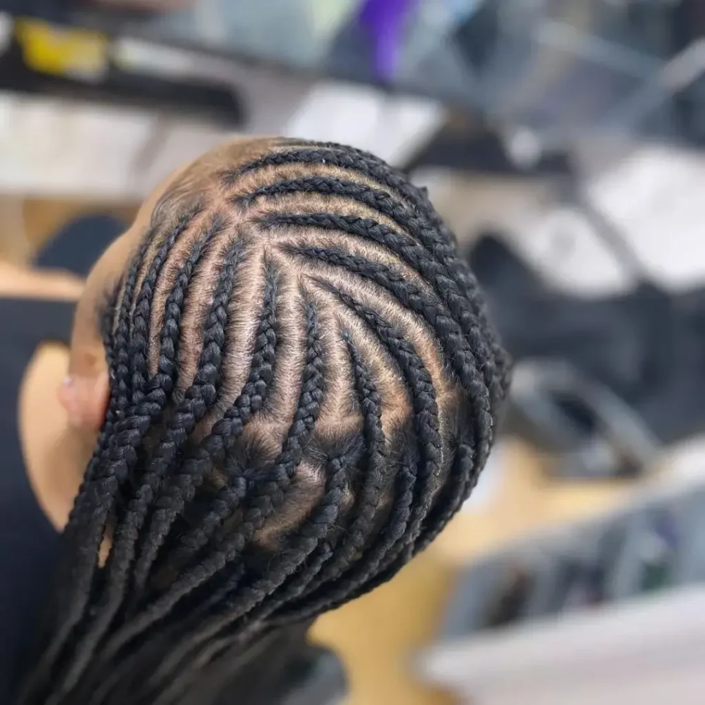 Braids styling at Afro Hair Trends, Stratford London